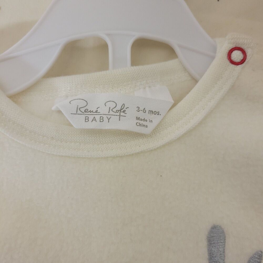 Rene Rofe 3-6 Months (2) Red White Striped 2 Pc Reindeer Pants Set holiday - Picture 4 of 4